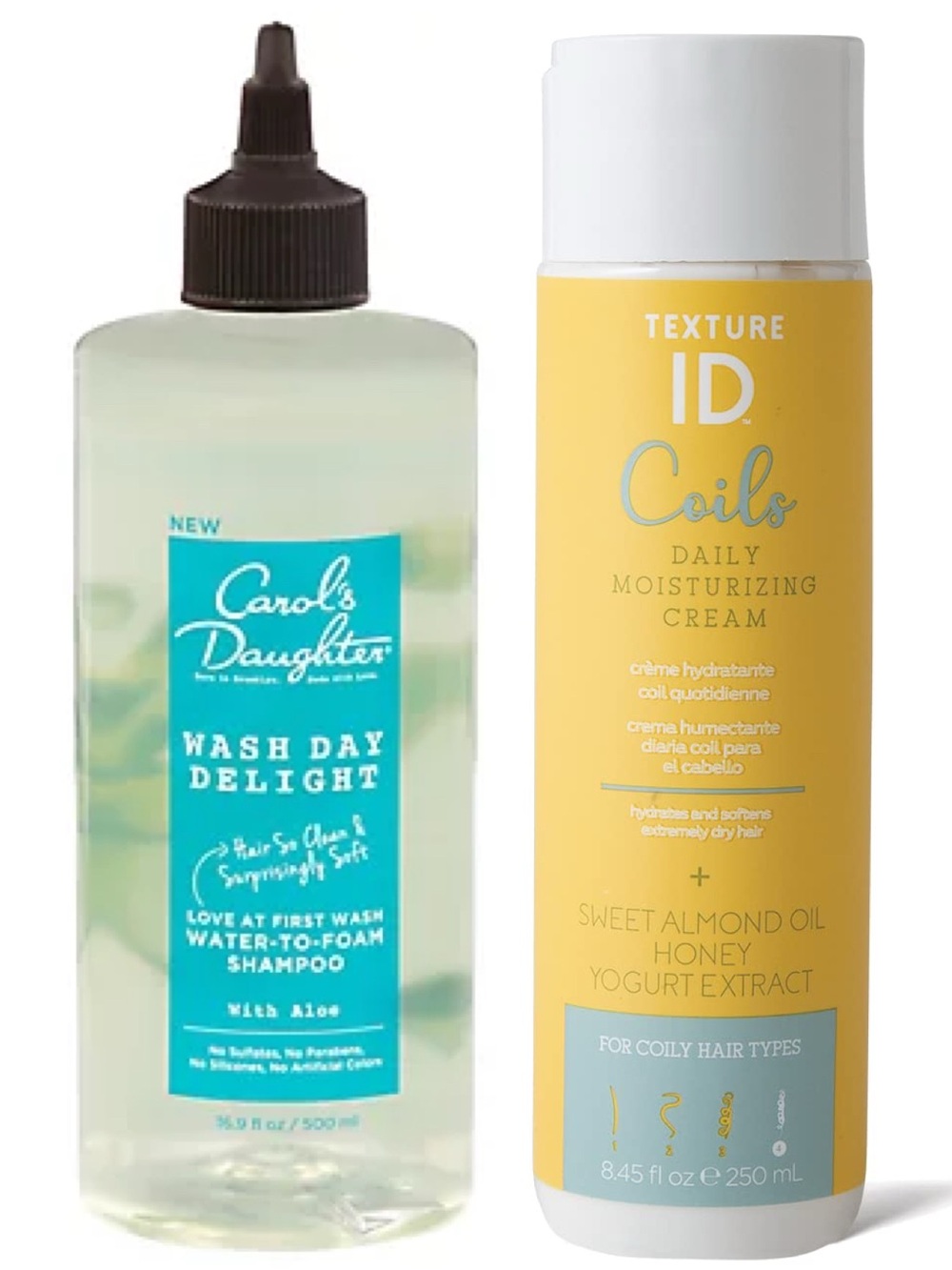 NEW Carol’s Daughter Wash Day Delight Shampoo & Texture ID Coils Cream Bundle